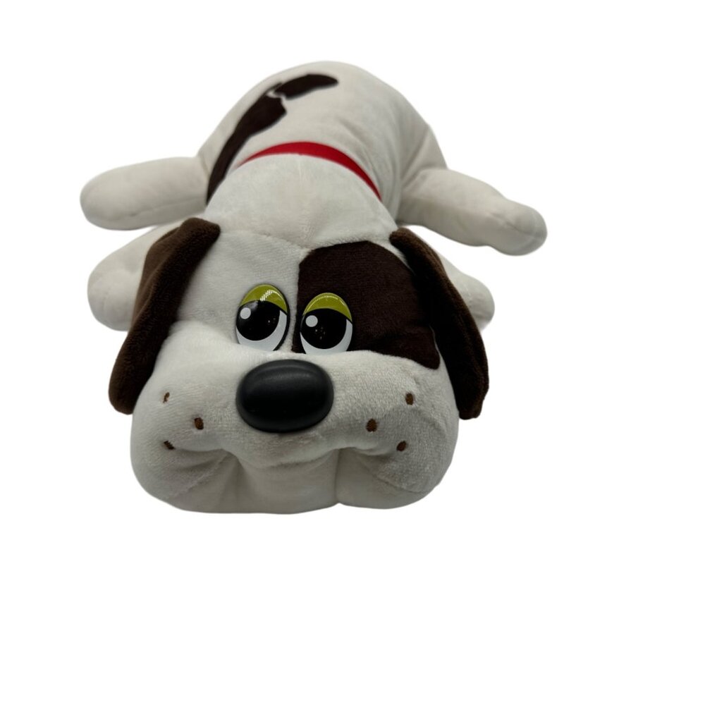 Classic Pound Puppies White & Brown 14" Puppy Dog Soft‎ Plush Stuffed Animal Toy